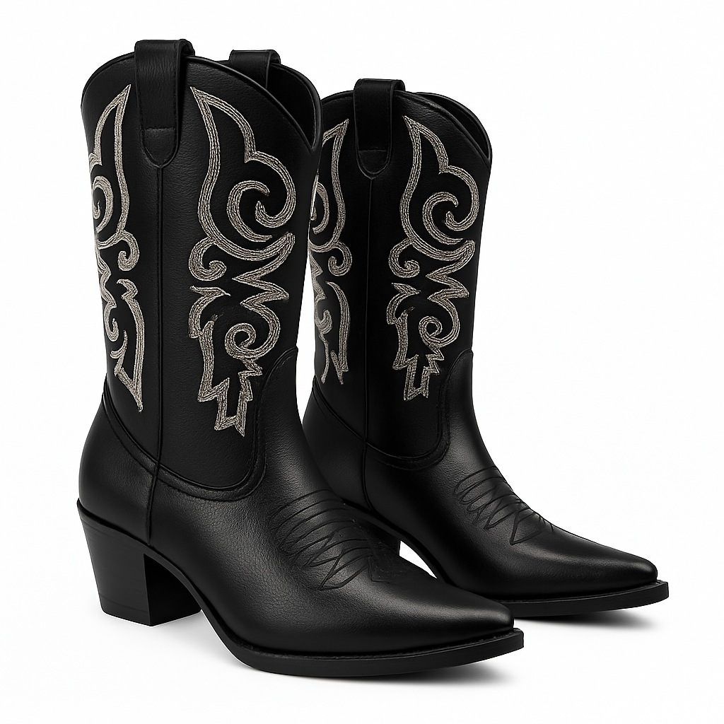 Western Boots Damen – Eleganter Absatz & Stickdetails