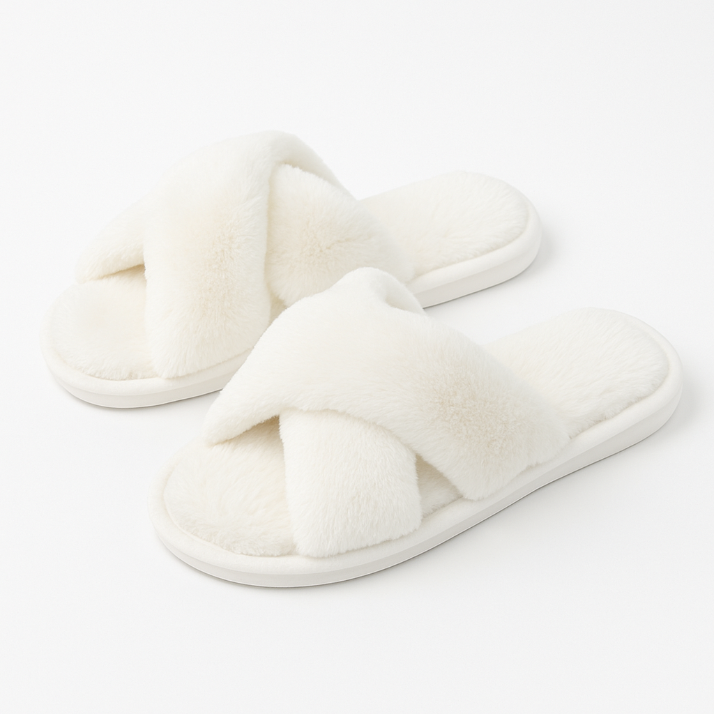 Komfortable Damen Hausschuhe aus Plüsch