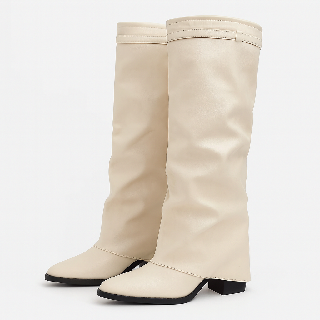 Folded leather Boots