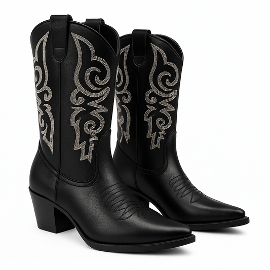 Western Boots Damen – Eleganter Absatz & Stickdetails