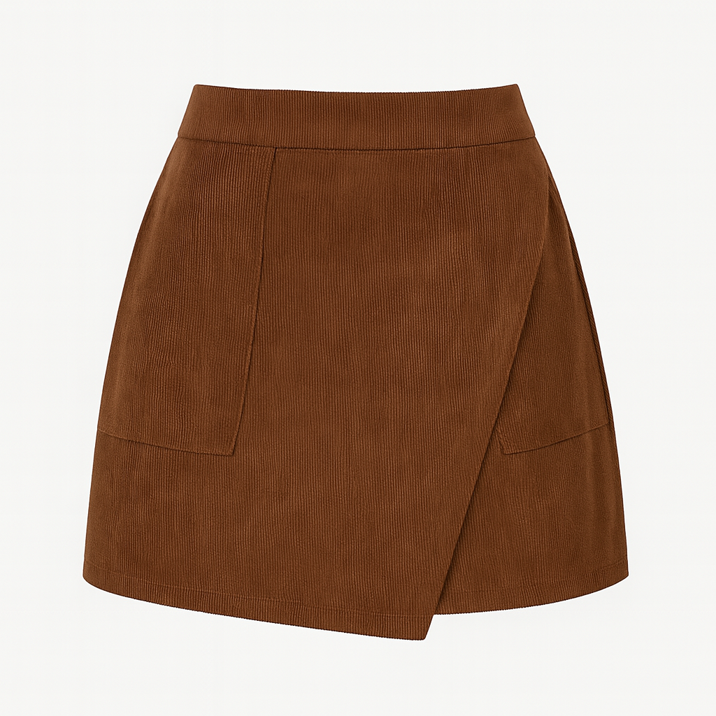 Feincord-Minirock in Wickeloptik