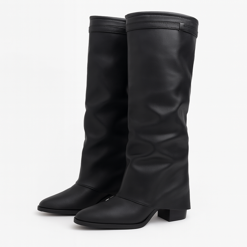 Folded leather Boots