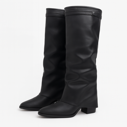 Folded leather Boots