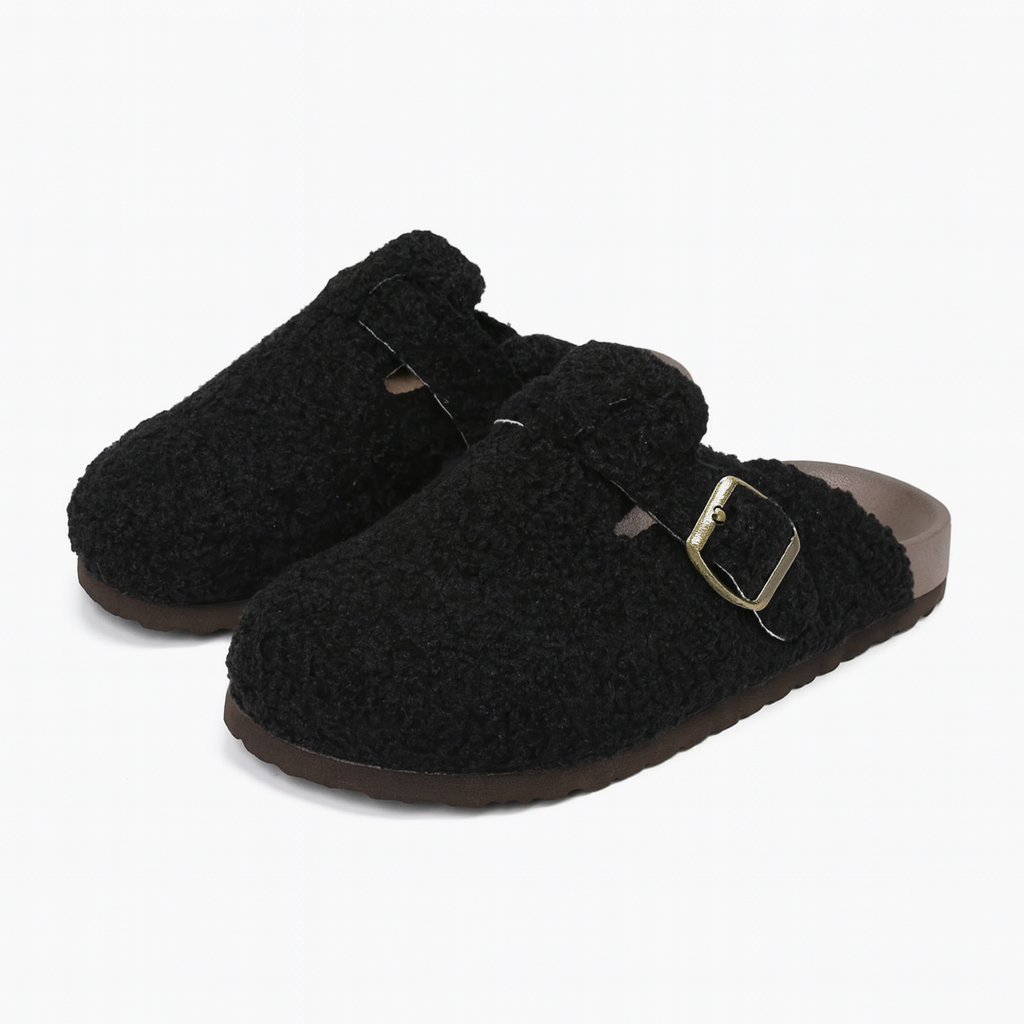 Faux furr Slip Op Sandals