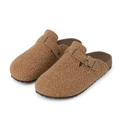 Faux furr Slip Op Sandals